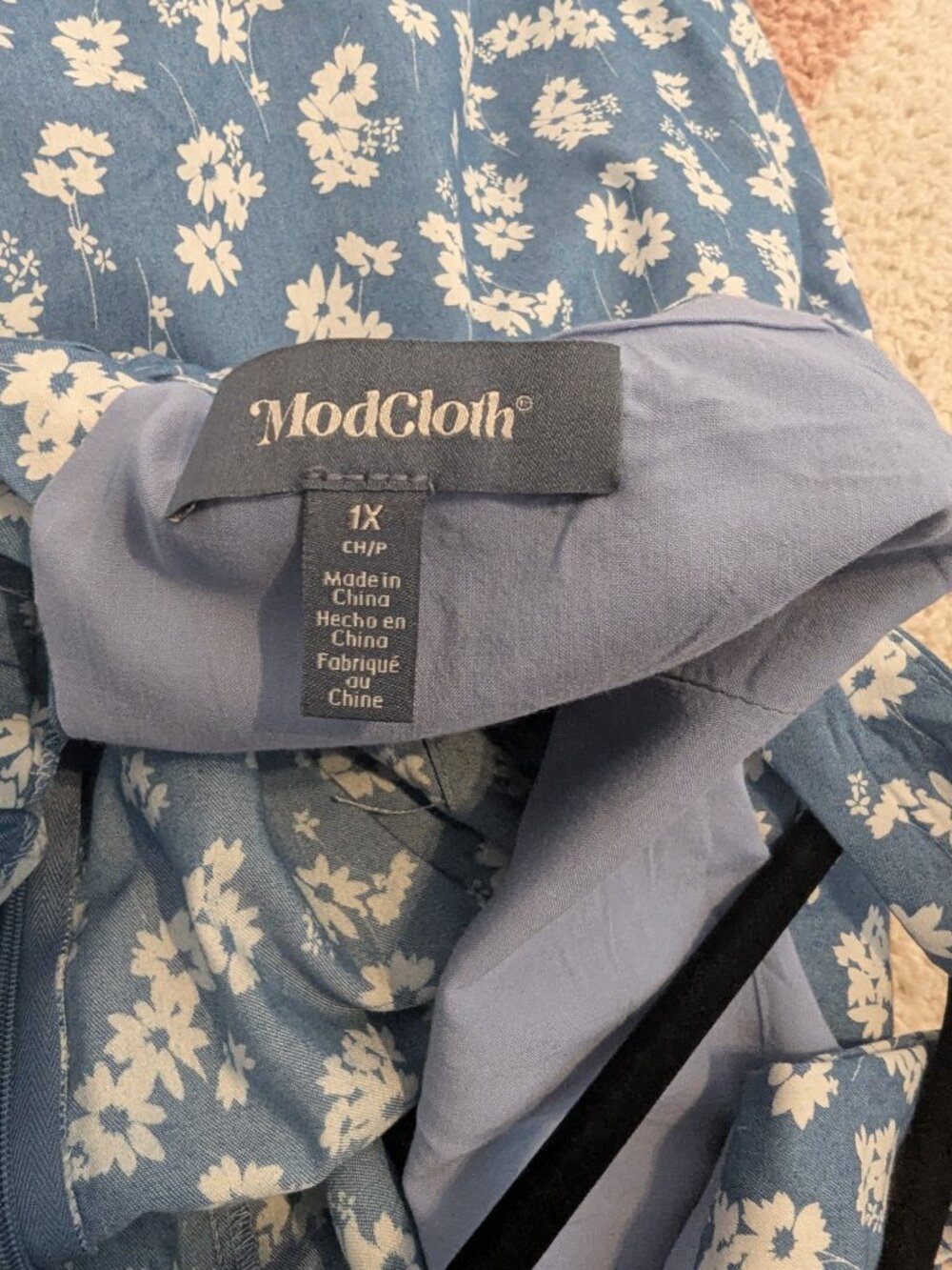 ModCloth Blue Floral Wide Leg Jumpsuit 1X NWOT Cottagecore - Picture 5 of 5